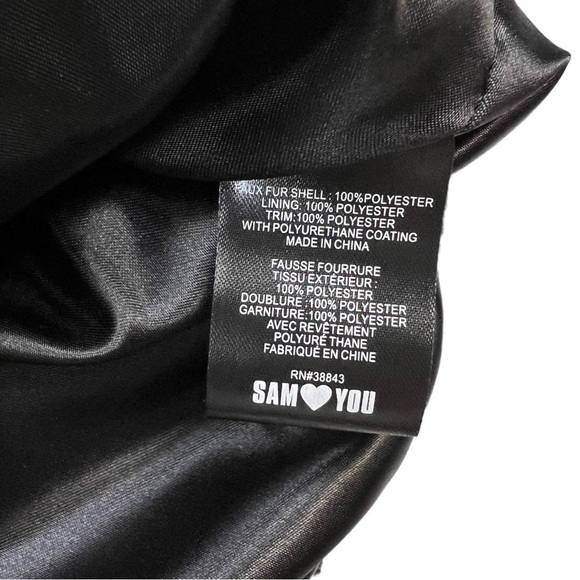 Sam Edelman Faux Leather Trim Faux Shearling Longline Hooded Vest Black XXS - Picture 9 of 10